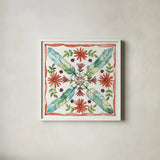 Simply Petals XI Warm by Anne Tavoletti. Shown in a crisp white glass frame for a clean and minimalist style. Available as an archival giclee rolled canvas, fine art paper, or poster print. SKU 41468a.