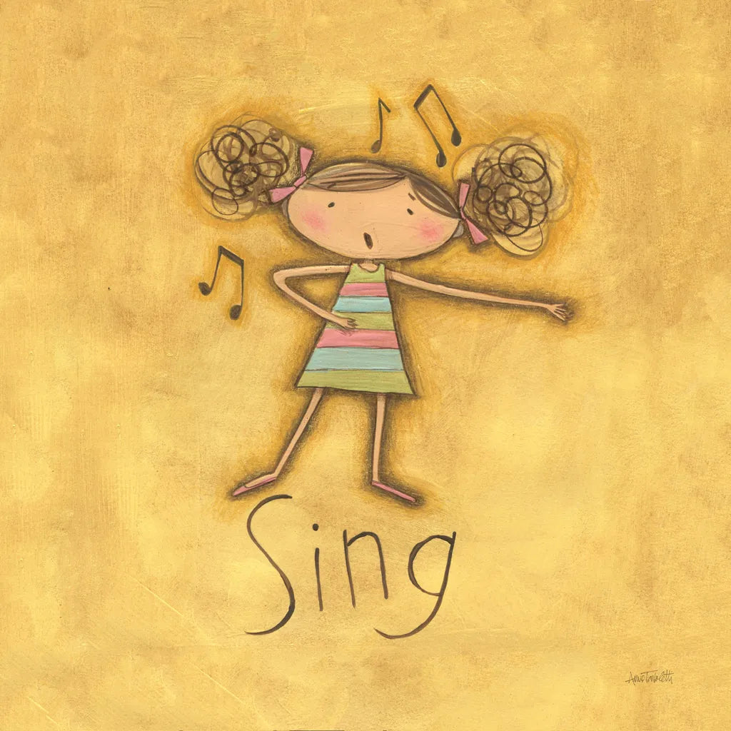 Sing by Anne Tavoletti. SKU 10801a. Archival Giclee Fine art print for wall decor.