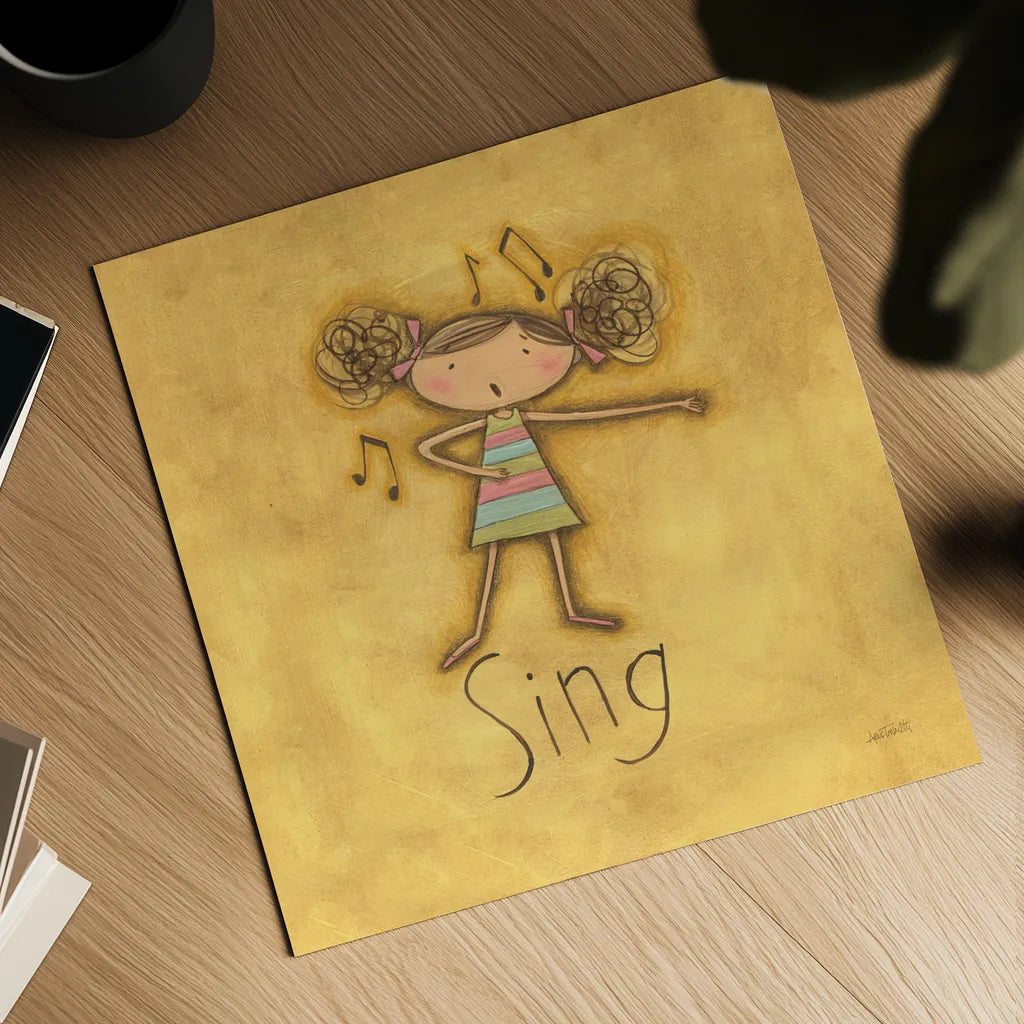 Sing by Anne Tavoletti. Shown as a detailed flat fine art print, highlighting archival giclee quality. Available as an archival giclee rolled canvas, fine art paper, or poster print. SKU 10801a.