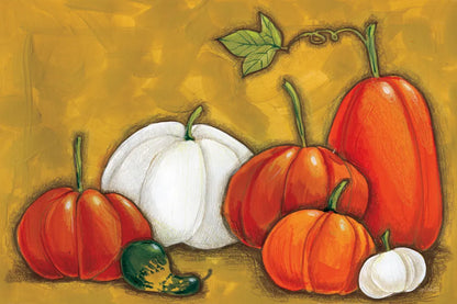 Six Pumpkins by Anne Tavoletti. SKU 26712i. Archival Giclee Fine art print for wall decor.