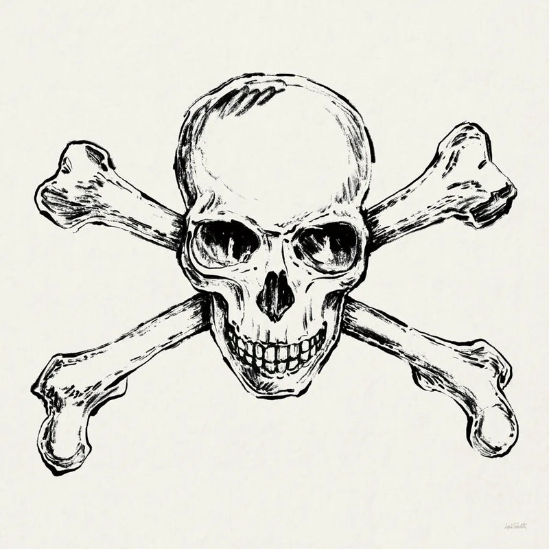 Skull and Crossbones I by Anne Tavoletti. SKU 82638a. Archival Giclee Fine art print for wall decor.