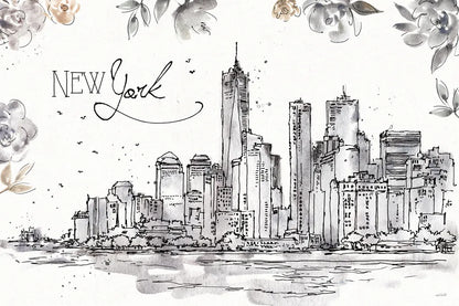 Skyline Sketches I by Anne Tavoletti. SKU 58815i. Archival Giclee Fine art print for wall decor.