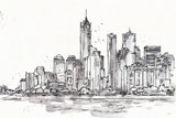 Skyline Sketches I No Words Flowers by Anne Tavoletti. SKU 59328i. Archival Giclee Fine art print for wall decor.