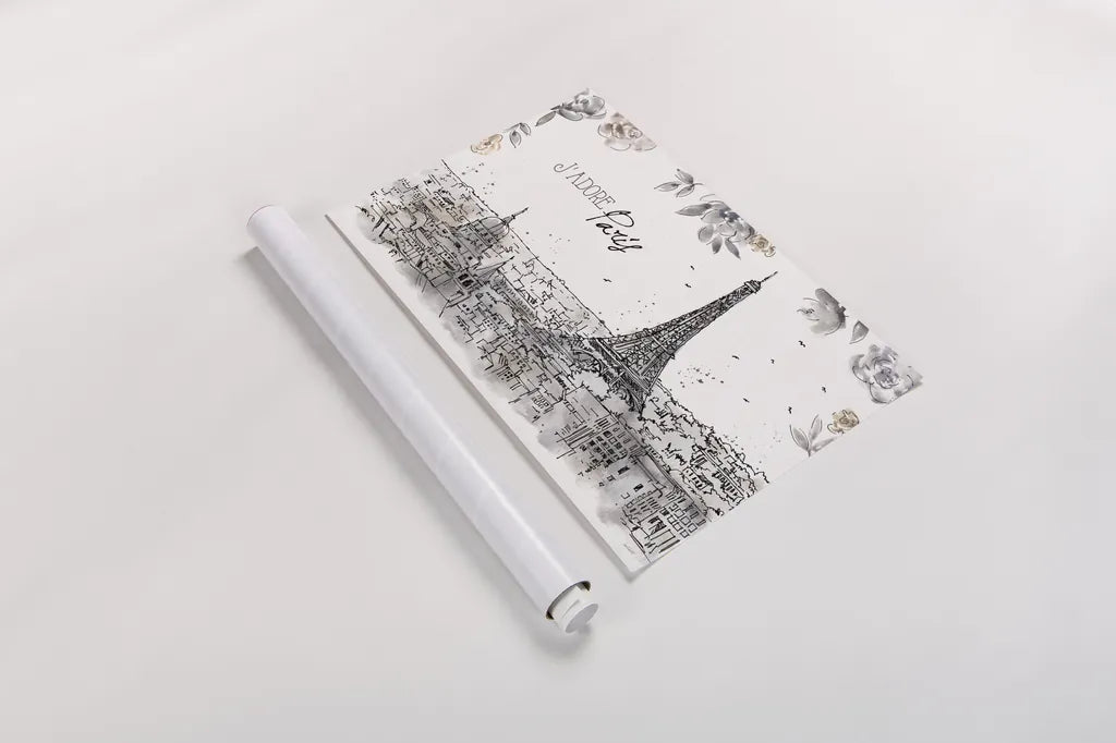 Skyline Sketches II by Anne Tavoletti. shown as a rolled paper print. Available as archival giclee rolled canvas, fine art paper, or poster print. SKU 58816i.