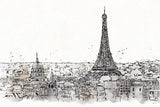 Skyline Sketches II No Words Flowers by Anne Tavoletti. SKU 59329i. Archival Giclee Fine art print for wall decor.