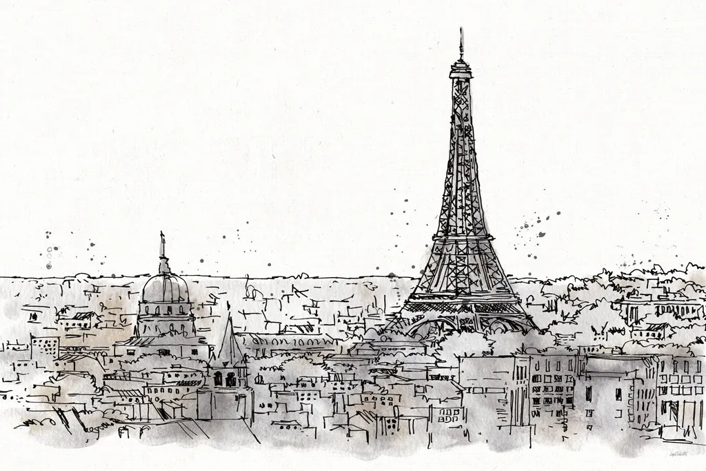 Skyline Sketches II No Words Flowers by Anne Tavoletti. SKU 59329i. Archival Giclee Fine art print for wall decor.