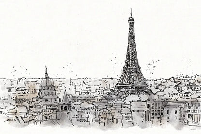 Skyline Sketches II No Words Flowers by Anne Tavoletti. SKU 59329i. Archival Giclee Fine art print for wall decor.