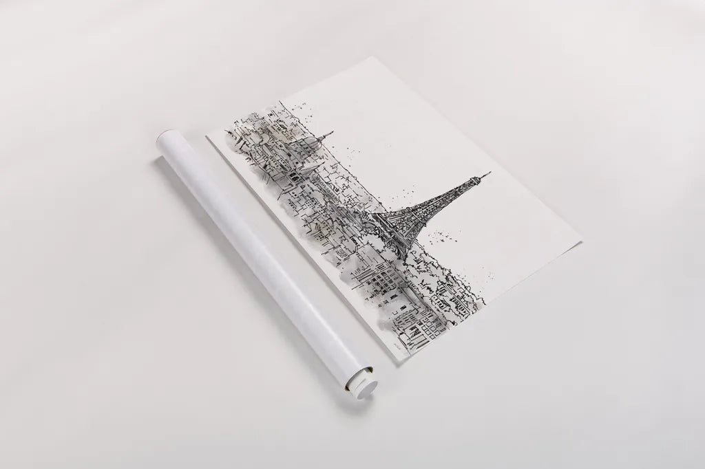 Skyline Sketches II No Words Flowers by Anne Tavoletti. shown as a rolled paper print. Available as archival giclee rolled canvas, fine art paper, or poster print. SKU 59329i.