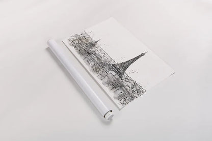 Skyline Sketches II No Words Flowers by Anne Tavoletti. shown as a rolled paper print. Available as archival giclee rolled canvas, fine art paper, or poster print. SKU 59329i.