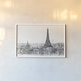 Skyline Sketches II No Words Flowers by Anne Tavoletti. shown as a paper print in a white frame. Available as a archival giclee rolled canvas, fine art paper, or poster print. SKU 59329i.