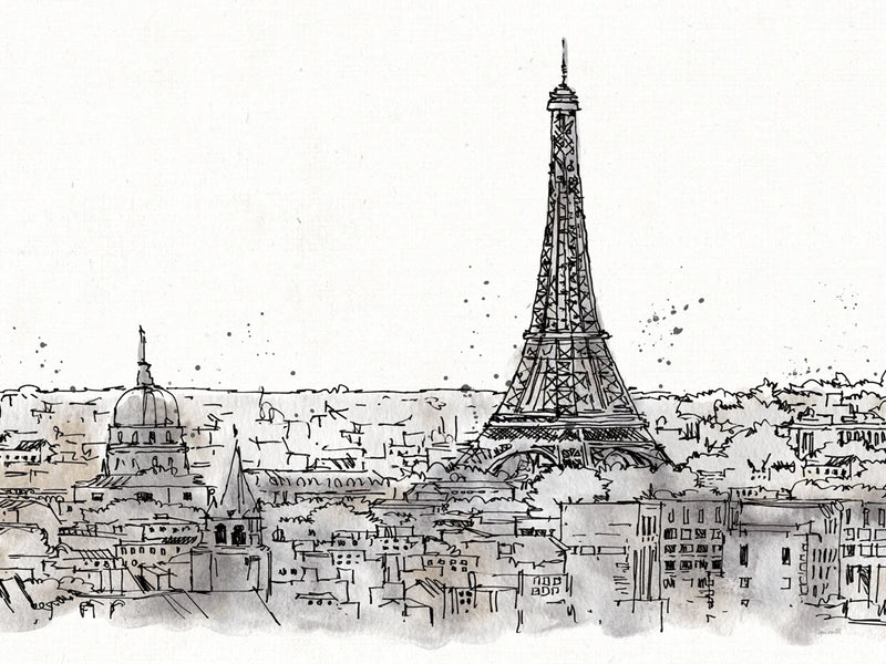 Skyline Sketches II No Words Flowers Crop by Anne Tavoletti