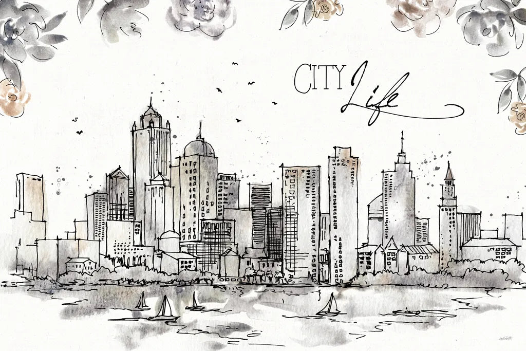 Skyline Sketches III by Anne Tavoletti. SKU 58817i. Archival Giclee Fine art print for wall decor.