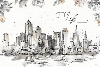 Skyline Sketches III by Anne Tavoletti. SKU 58817i. Archival Giclee Fine art print for wall decor.