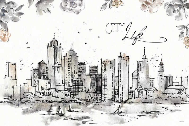 Skyline Sketches III by Anne Tavoletti. SKU 58817i. Archival Giclee Fine art print for wall decor.