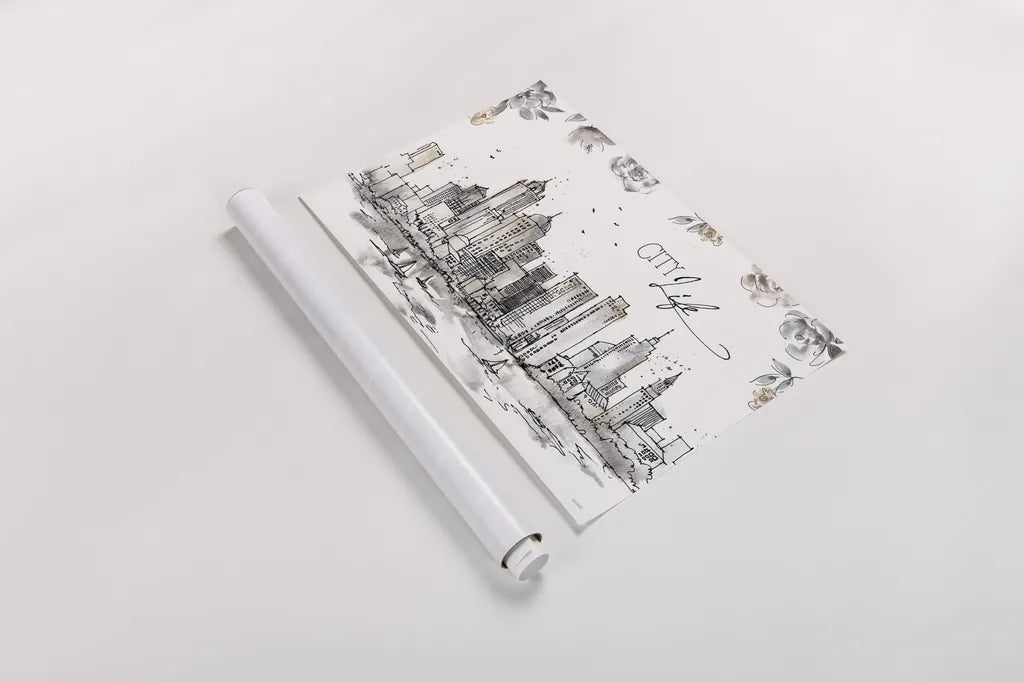 Skyline Sketches III by Anne Tavoletti. shown as a rolled paper print. Available as archival giclee rolled canvas, fine art paper, or poster print. SKU 58817i.