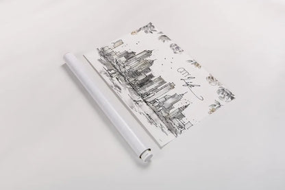 Skyline Sketches III by Anne Tavoletti. shown as a rolled paper print. Available as archival giclee rolled canvas, fine art paper, or poster print. SKU 58817i.