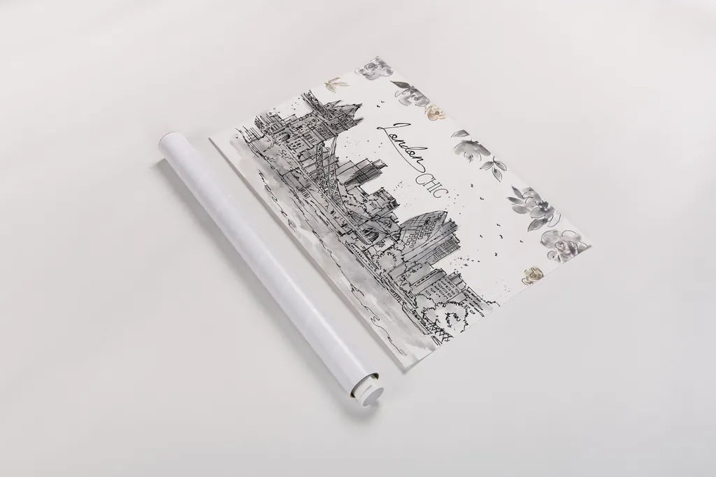 Skyline Sketches IV by Anne Tavoletti. shown as a rolled paper print. Available as archival giclee rolled canvas, fine art paper, or poster print. SKU 58818i.