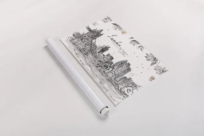 Skyline Sketches IV by Anne Tavoletti. shown as a rolled paper print. Available as archival giclee rolled canvas, fine art paper, or poster print. SKU 58818i.