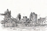 Skyline Sketches IV No Words Flowers by Anne Tavoletti. SKU 59331i. Archival Giclee Fine art print for wall decor.