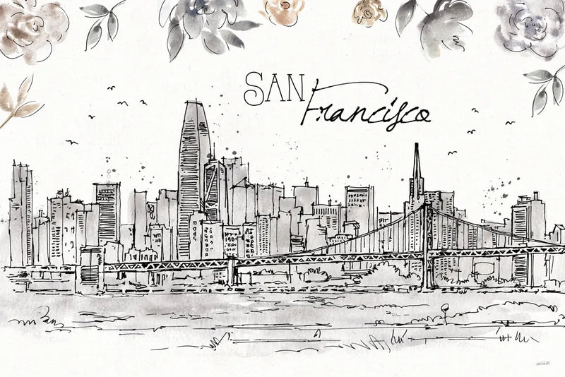 Skyline Sketches VII by Anne Tavoletti. SKU 61209i. Archival Giclee Fine art print for wall decor.
