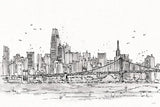Skyline Sketches VII No Words Flowers by Anne Tavoletti. SKU 61255i. Archival Giclee Fine art print for wall decor.