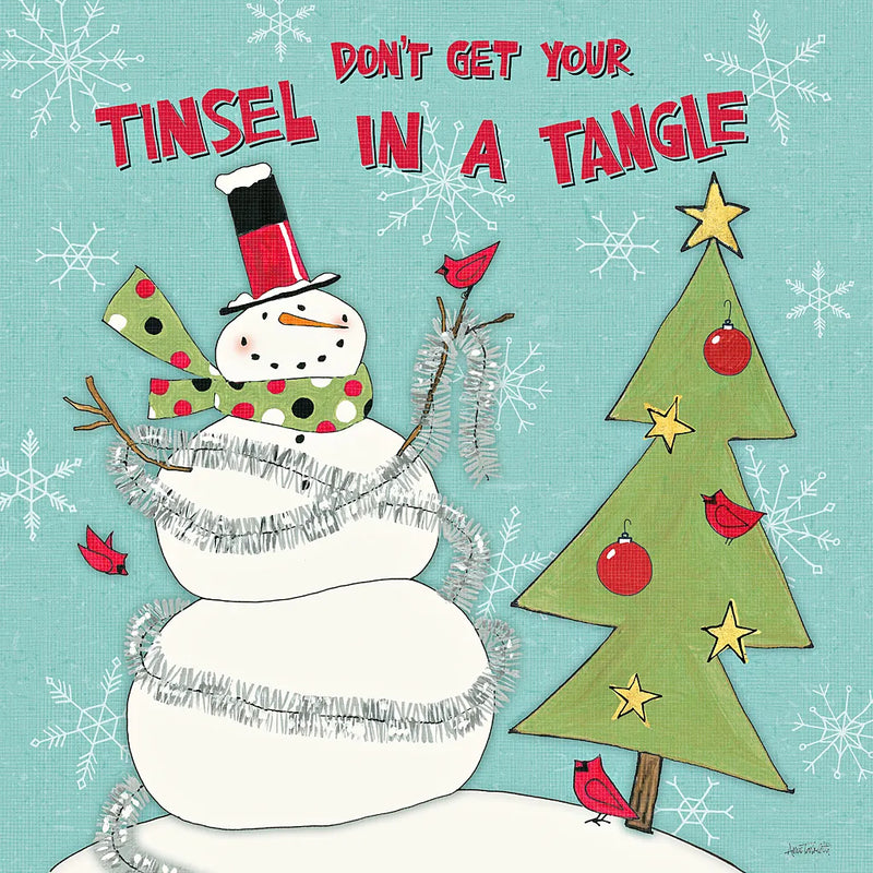 Snowman Sentiments II by Anne Tavoletti. SKU 31820a. Archival Giclee Fine art print for wall decor.