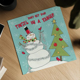 Snowman Sentiments II by Anne Tavoletti. Shown as a detailed flat fine art print, highlighting archival giclee quality. Available as an archival giclee rolled canvas, fine art paper, or poster print. SKU 31820a.