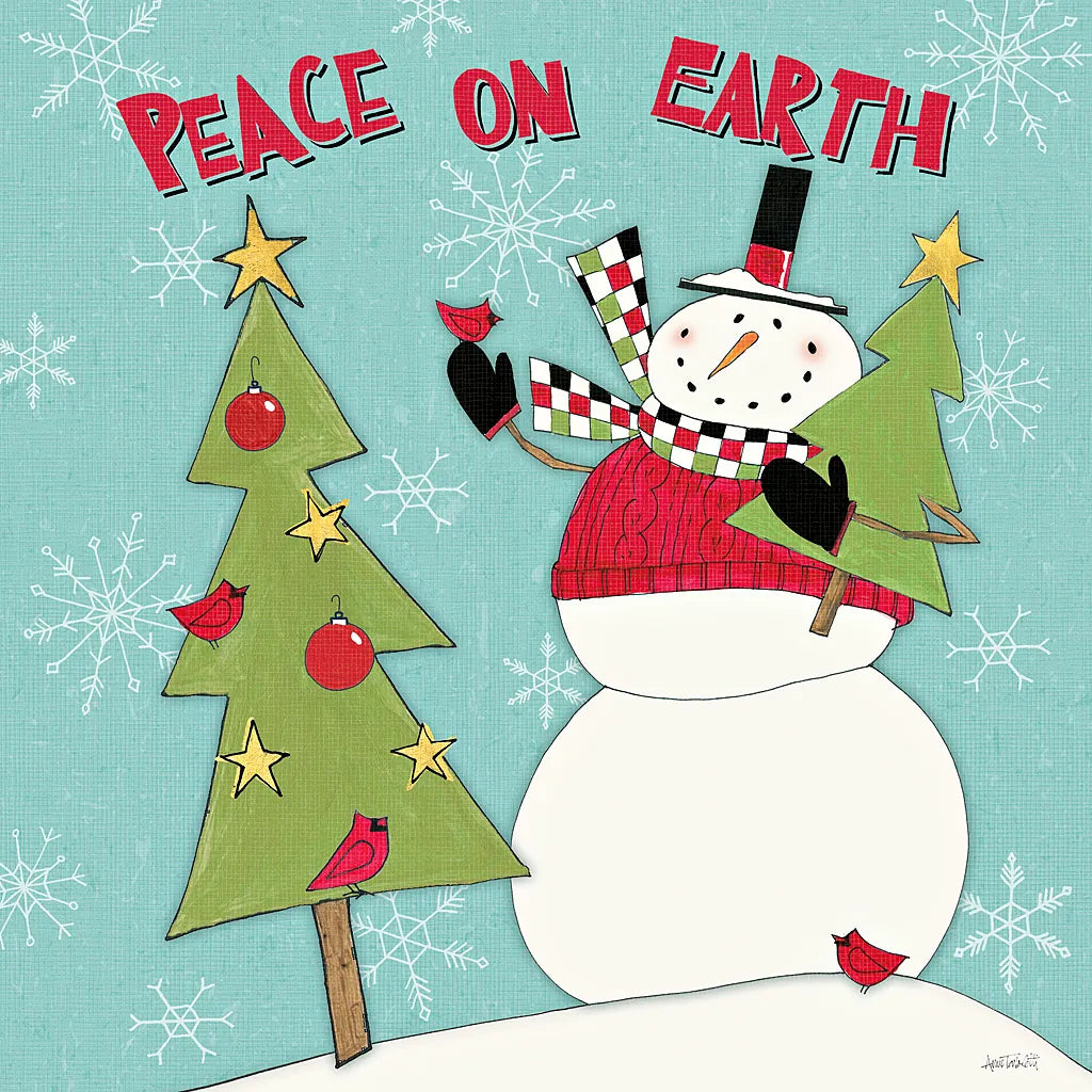 Snowman Sentiments III by Anne Tavoletti. SKU 31821a. Archival Giclee Fine art print for wall decor.