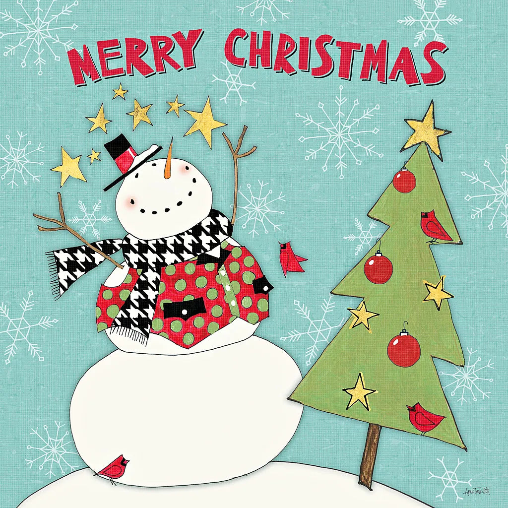 Snowman Sentiments IV by Anne Tavoletti. SKU 31822a. Archival Giclee Fine art print for wall decor.