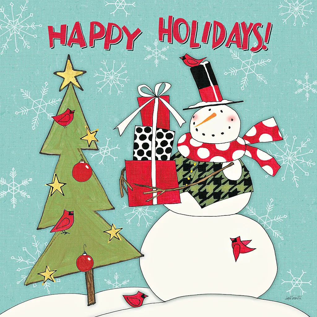 Snowman Sentiments V by Anne Tavoletti. SKU 31823a. Archival Giclee Fine art print for wall decor.