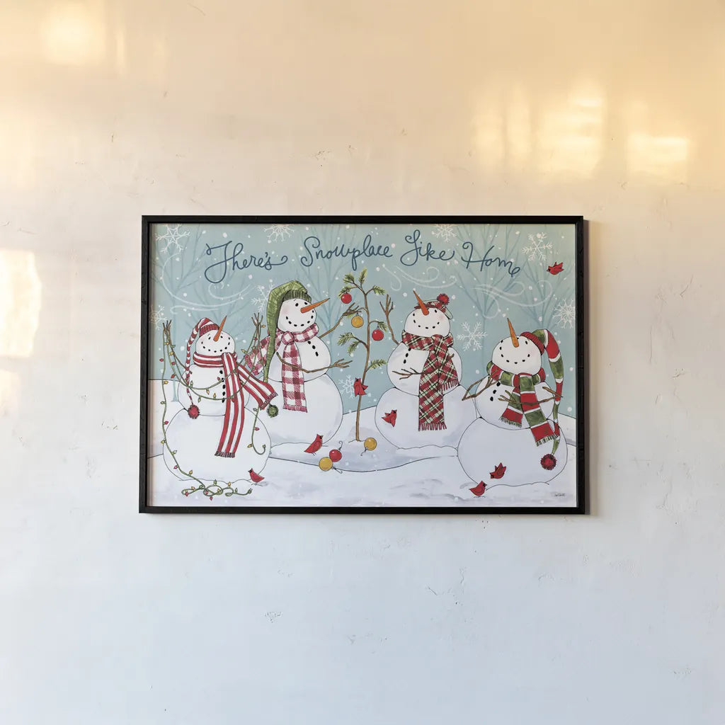 Snowplace Like Home I by Anne Tavoletti. shown as a paper print in a black flame. Available as a archival giclee rolled canvas, fine art paper, or poster print. SKU 63648i.