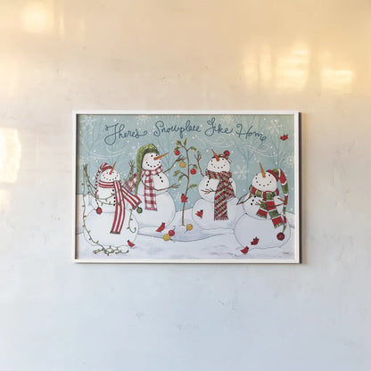 Snowplace Like Home I by Anne Tavoletti. shown as a paper print in a white frame. Available as a archival giclee rolled canvas, fine art paper, or poster print. SKU 63648i.