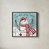 Snowplace Like Home II by Anne Tavoletti. Shown in a sleek black glass frame for a contemporary gallery look. Available as an archival giclee rolled canvas, fine art paper, or poster print. SKU 63649a.