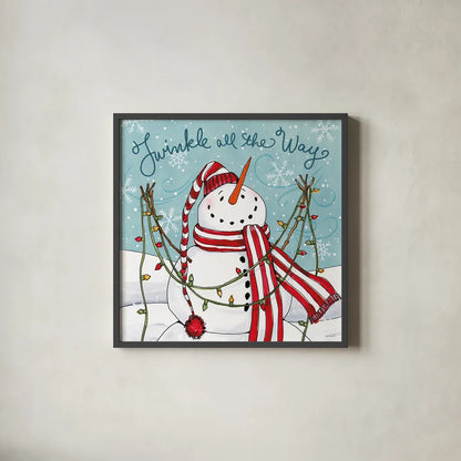 Snowplace Like Home II by Anne Tavoletti. Shown in a sleek black glass frame for a contemporary gallery look. Available as an archival giclee rolled canvas, fine art paper, or poster print. SKU 63649a.