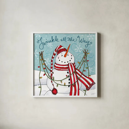 Snowplace Like Home II by Anne Tavoletti. Shown in a crisp white glass frame for a clean and minimalist style. Available as an archival giclee rolled canvas, fine art paper, or poster print. SKU 63649a.