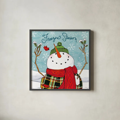 Snowplace Like Home III by Anne Tavoletti. Shown in a sleek black glass frame for a contemporary gallery look. Available as an archival giclee rolled canvas, fine art paper, or poster print. SKU 63650a.