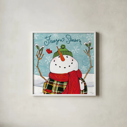 Snowplace Like Home III by Anne Tavoletti. Shown in a crisp white glass frame for a clean and minimalist style. Available as an archival giclee rolled canvas, fine art paper, or poster print. SKU 63650a.