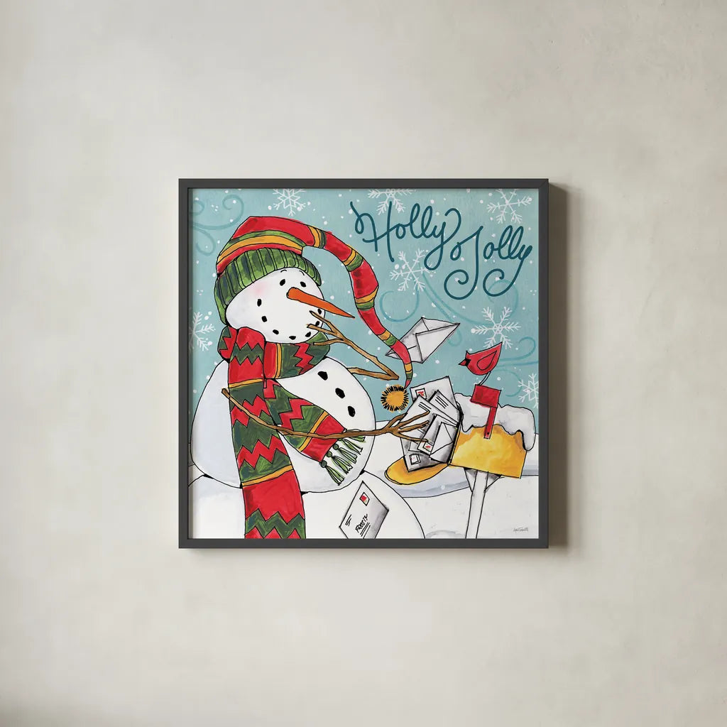 Snowplace Like Home IV by Anne Tavoletti. Shown in a sleek black glass frame for a contemporary gallery look. Available as an archival giclee rolled canvas, fine art paper, or poster print. SKU 63651a.