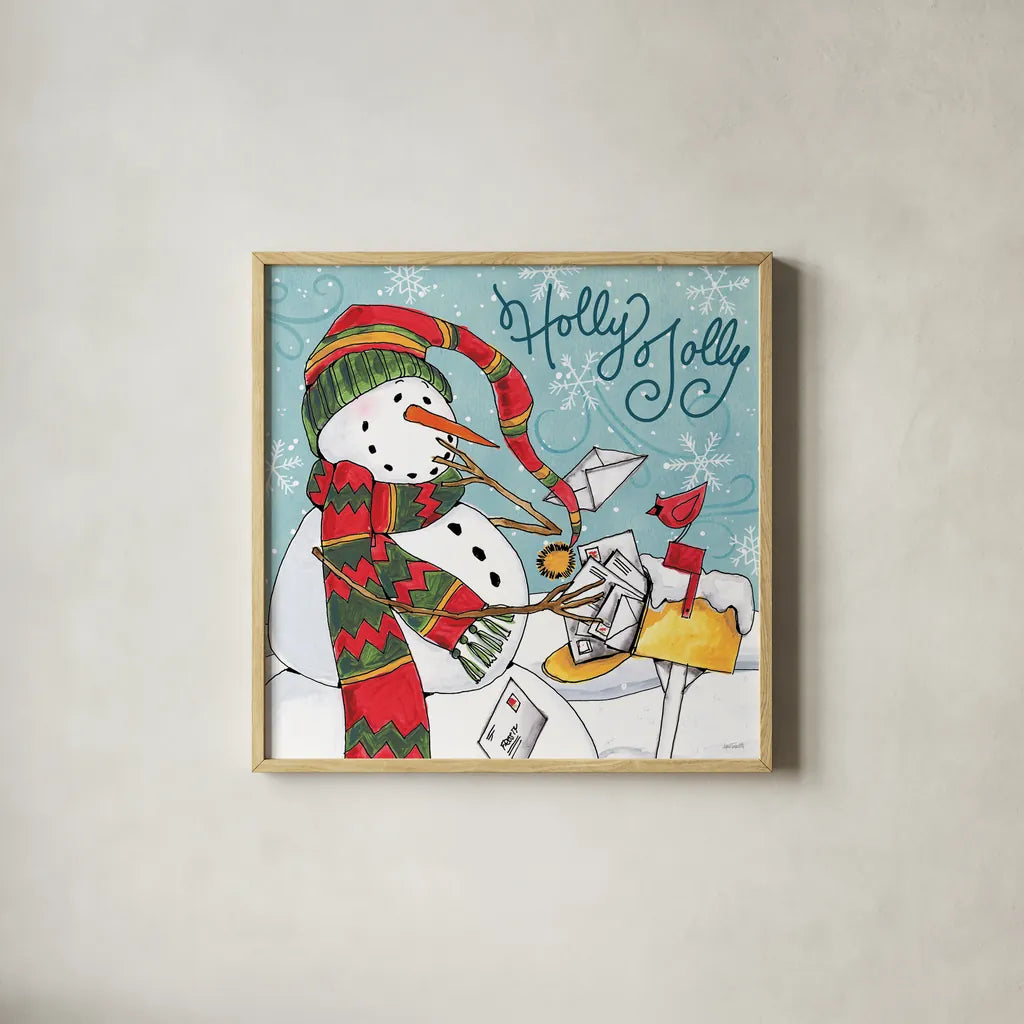 Snowplace Like Home IV by Anne Tavoletti. Shown in a natural wood glass frame for a timeless modern aesthetic. Available as an archival giclee rolled canvas, fine art paper, or poster print. SKU 63651a.