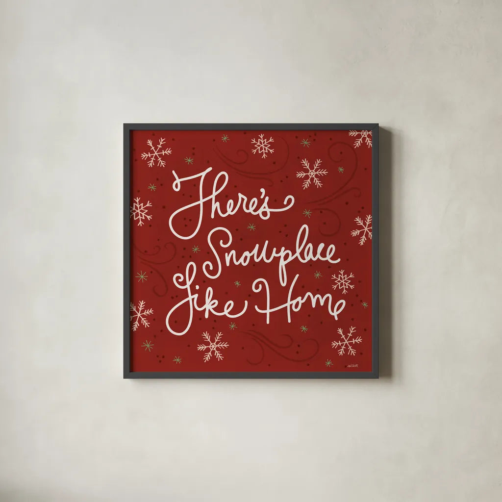 Snowplace Like Home IX by Anne Tavoletti. Shown in a sleek black glass frame for a contemporary gallery look. Available as an archival giclee rolled canvas, fine art paper, or poster print. SKU 63656a.