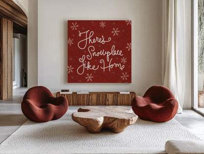 Snowplace Like Home IX by Anne Tavoletti. Shown as extra-large giant wall art in a modern living room. Available as an archival giclee rolled canvas, fine art paper, or poster print. SKU 63656a.