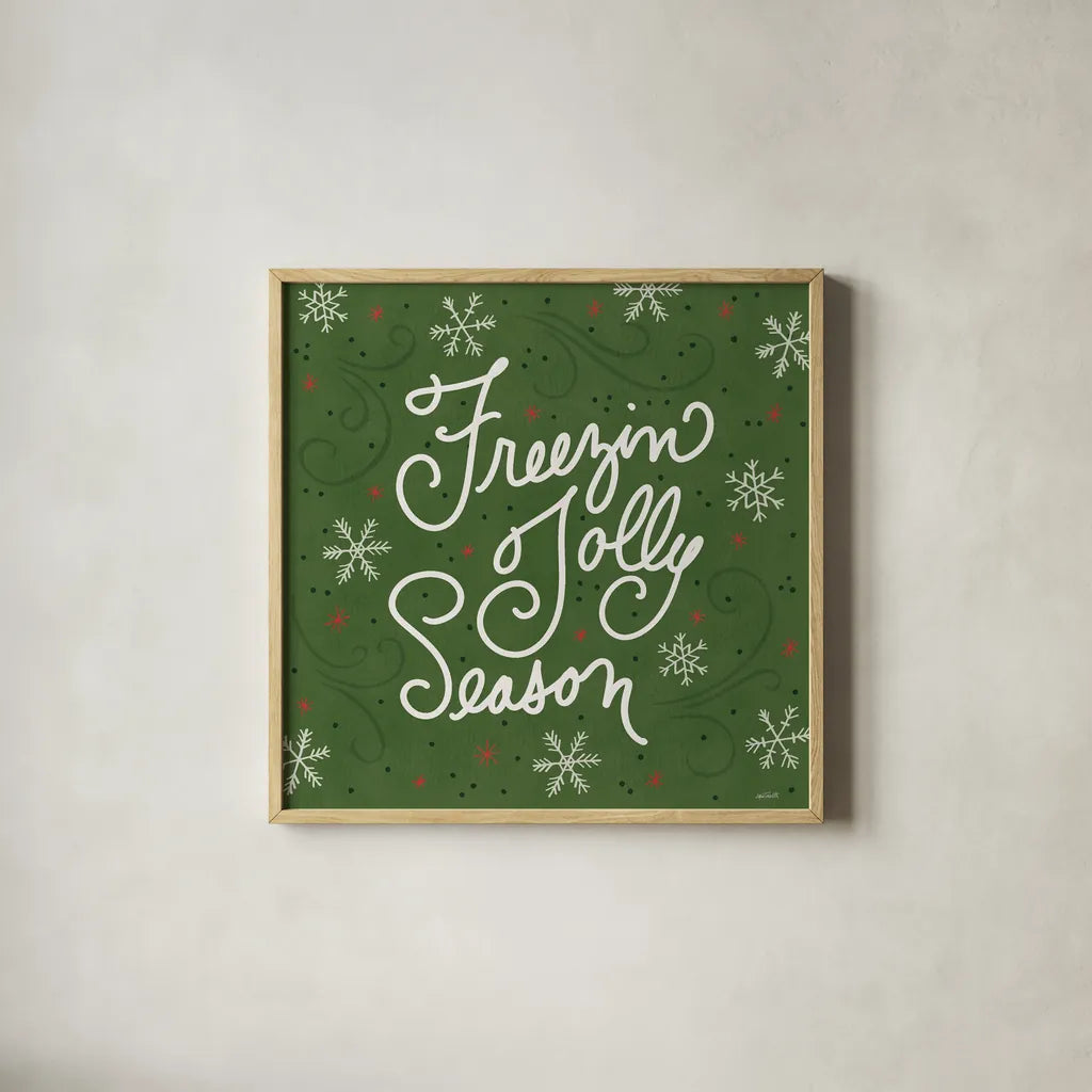 Snowplace Like Home VII by Anne Tavoletti. Shown in a natural wood glass frame for a timeless modern aesthetic. Available as an archival giclee rolled canvas, fine art paper, or poster print. SKU 63654a.