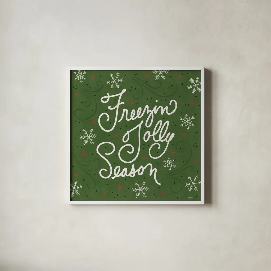 Snowplace Like Home VII by Anne Tavoletti. Shown in a crisp white glass frame for a clean and minimalist style. Available as an archival giclee rolled canvas, fine art paper, or poster print. SKU 63654a.