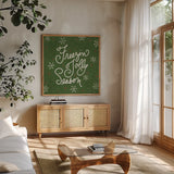 Snowplace Like Home VII by Anne Tavoletti. Shown in a natural wood frame in a cozy modern living room. Available as an archival giclee rolled canvas, fine art paper, or poster print. SKU 63654a.