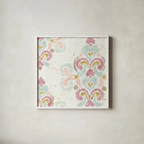 Soft Deco II by Anne Tavoletti. Shown in a crisp white glass frame for a clean and minimalist style. Available as an archival giclee rolled canvas, fine art paper, or poster print. SKU 33724a.