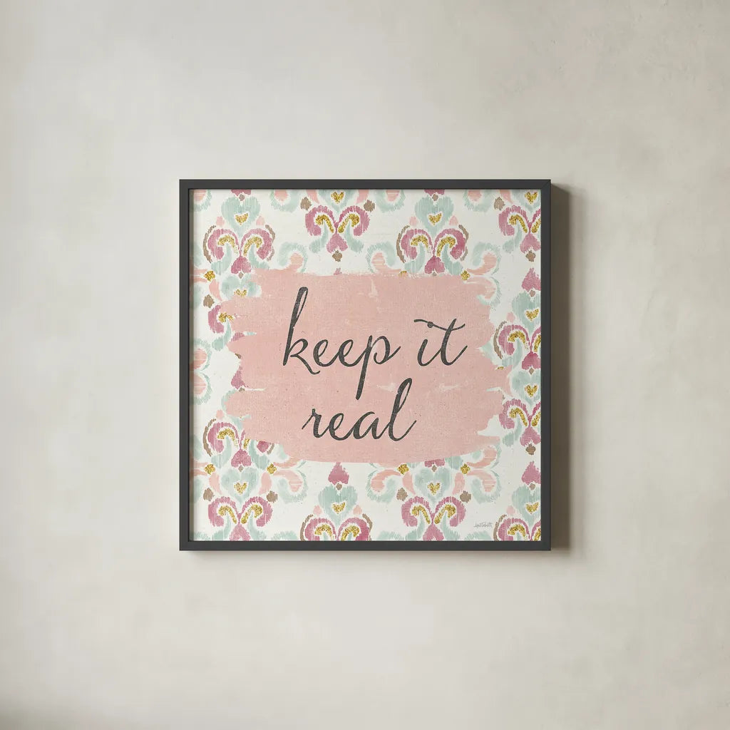 Soft Deco III by Anne Tavoletti. Shown in a sleek black glass frame for a contemporary gallery look. Available as an archival giclee rolled canvas, fine art paper, or poster print. SKU 33725a.