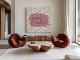 Soft Deco IV by Anne Tavoletti. Shown as extra-large giant wall art in a modern living room. Available as an archival giclee rolled canvas, fine art paper, or poster print. SKU 33726a.