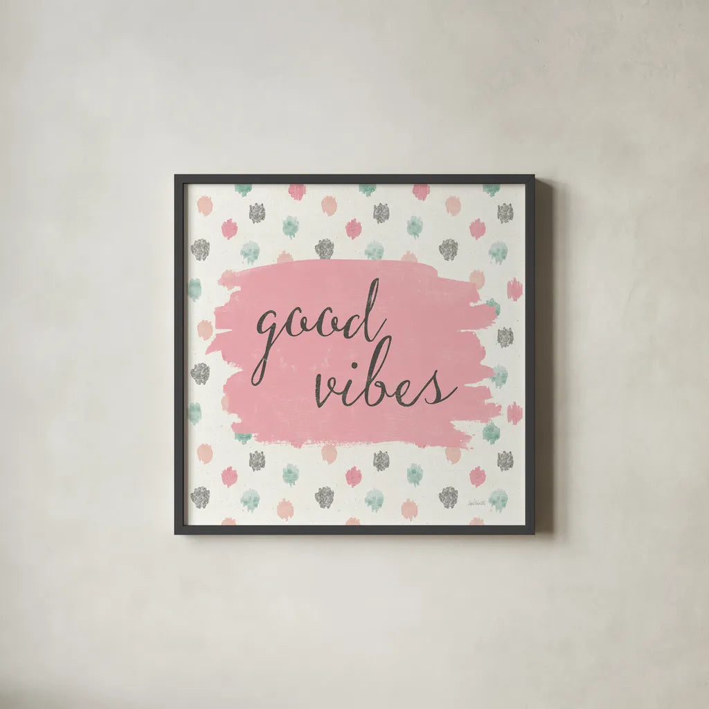 Soft Deco IV Pastel by Anne Tavoletti. Shown in a sleek black glass frame for a contemporary gallery look. Available as an archival giclee rolled canvas, fine art paper, or poster print. SKU 67021a.