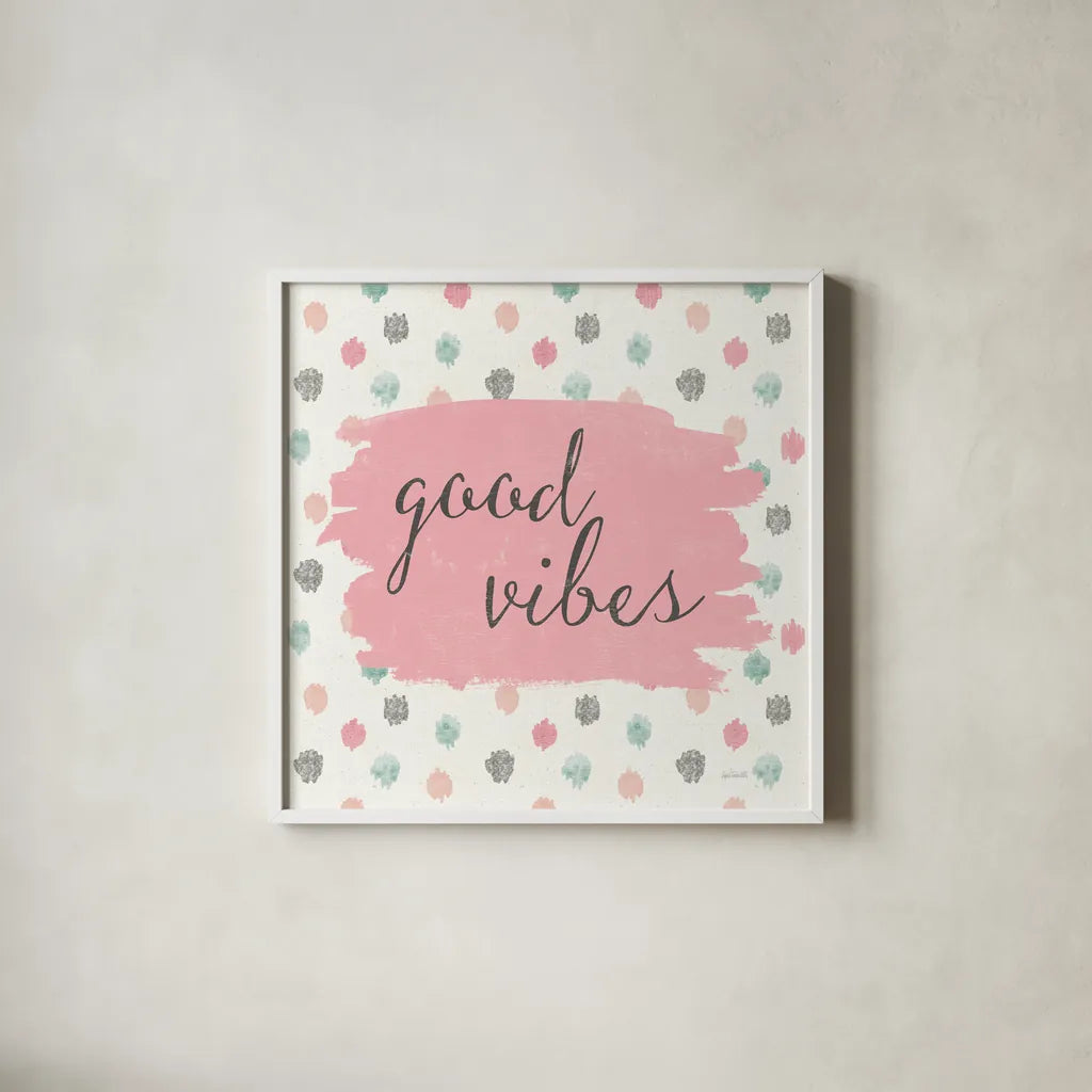 Soft Deco IV Pastel by Anne Tavoletti. Shown in a crisp white glass frame for a clean and minimalist style. Available as an archival giclee rolled canvas, fine art paper, or poster print. SKU 67021a.