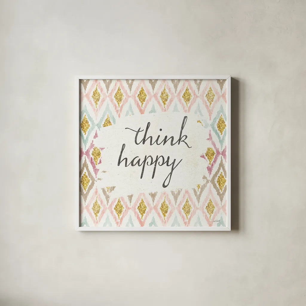 Soft Deco V by Anne Tavoletti. Shown in a crisp white glass frame for a clean and minimalist style. Available as an archival giclee rolled canvas, fine art paper, or poster print. SKU 33727a.